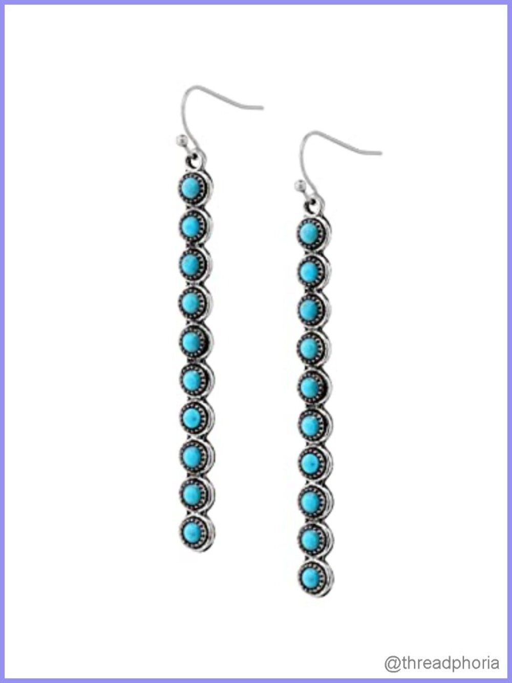 Bohemian Dangle Drop Earrings, Created Turquoise Zinc Alloy, Vintage Ethnic